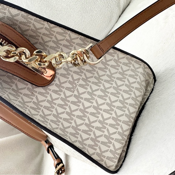 Michael Kors Brown and Cream Tote Bag - Picture 6 of 9